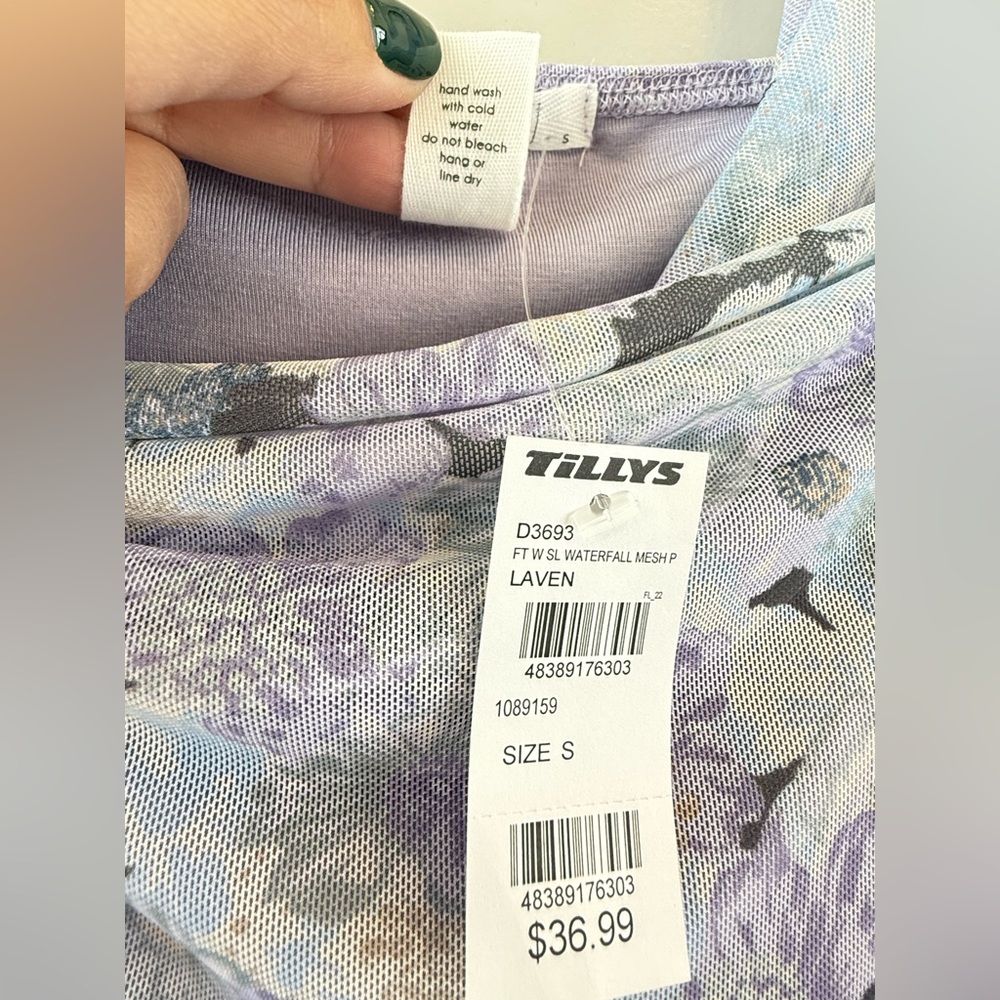 NWT Full Tilt Waterfall Mesh Printed Womens Slip Dress - Picture 13 of 14